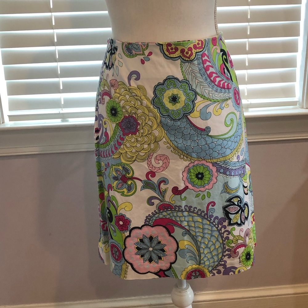 Melly M paisley cotton straight skirt